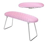 Cuscino per le per nail art, supporto pieghevole per manicure con sostegno in acciaio inox, cuscino ergonomico per il polso per la polimerizzazione delle unghie in gel sotto (Rosa)