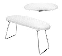 Cuscino per le per nail art, supporto pieghevole per manicure con sostegno in acciaio inox, cuscino ergonomico per il polso per la polimerizzazione delle unghie in gel sotto (Bianca)