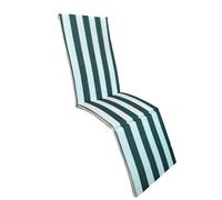 Cuscino per Lettino da Esterno Giardino Resistente a Righe Bianco/Verde 58x171cm