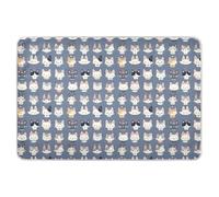 Cuscino per lettino per bambini con faccine di gatti in stile cartone animato, extra large, morbido, assorbente, a prova di perdite, ad asciugatura rapida, per neonati e ragazze, 132,1 cm di lunghezza