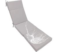 Cuscino Per Lettino Prendisole Sfoderabile Materassino Imbottito Da Esterno Tessuto Impermeabile Anti-UV Design Pieghevole In 4 Parti Per Giardino, Piscina(Light gray,1PC 72x21IN/180x53cm)