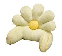 Cuscino per letto da lettura a forma di fiore, con supporto per le braccia, lavabile, in finta pelliccia, per rilassarsi, guardare la TV e giocare (verde, 65 x 45 cm)