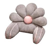 Cuscino per letto da lettura a forma di fiore, con supporto per le braccia, lavabile, in finta pelliccia, per rilassarsi, guardare la TV e giocare (grigio, 65 x 45 cm)