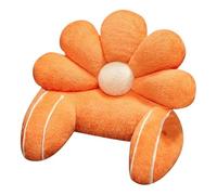 Cuscino per letto da lettura a forma di fiore, con supporto per le braccia, lavabile, in finta pelliccia, per rilassarsi, guardare la TV e giocare (arancione, 65 x 45 cm)