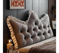 Cuscino per letto grigio, 150 x 60 cm, grande cuscino per testiera, morbido schienale a forma di corona, per letto seduto, cuscino da lettura lungo, comodo supporto per il sonno