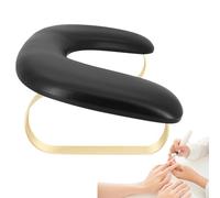 Cuscino per mani a di U, poggiabraccia per unghie, design inclinabile, in pelle PU, con doppia mano staccabile, per tavolo da manicure