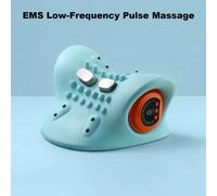 Cuscino per massaggiatore per collo Shiatsu, vibrazione del calore a temperatura costante, massaggio a impulsi a bassa frequenza EMS per auto, ufficio/casa