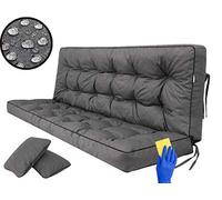 Cuscino per panca a dondolo da giardino, per panca altalena Hollywood, per interni ed esterni; 120 cm, grafite