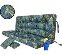 Cuscino per panca a dondolo da giardino, per panca altalena Hollywood, per interni ed esterni; 120 cm, verde prato