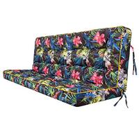 Cuscino per panca a dondolo da giardino, per panca altalena Hollywood, per interni ed esterni; 150 cm, con foglie colorate