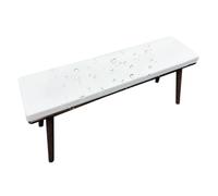 Cuscino Per Panca Da Esterno Impermeabile 5cm, Morbido Antiscivolo, Sfoderabile E Lavabile, Per Giardino, Terrazzo, Altalena, Dondolo, Divano, Interno E Esterno, 2-3 Posti(White,43x16x2 in)