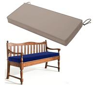 Cuscino per Panca da Esterno in Poliestere Impermeabile Base Antiscivolo e Cinghie Spugna 50D Fodera con Cerniera Lavabile Colori e Taglie 120x40cm(Khaki,100x45cm/39x18in)