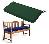 Cuscino per Panca da Esterno in Poliestere Impermeabile Base Antiscivolo e Cinghie Spugna 50D Fodera con Cerniera Lavabile Colori e Taglie 120x40cm(Dark Green,100x40cm/39x16in)