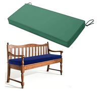 Cuscino per Panca da Esterno in Poliestere Impermeabile Base Antiscivolo e Cinghie Spugna 50D Fodera con Cerniera Lavabile Colori e Taglie 120x40cm(Verde,80x35cm/31x14in)