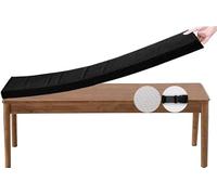 Cuscino per panca da esterno, lavabile, antiscivolo, per mobili da giardino, altalena, uso interno/esterno, federa rimovibile, 110 x 30 x 5 cm, nero, perfetto per patio e terrazza