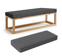 Cuscino per panca da esterno, spessore 5 cm, antiscivolo, lavabile, di ricambio, per mobili da giardino, grigio, 90 x 40 cm, comodo cuscino per sedia da patio ed elegante