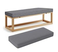 Cuscino per panca da esterno, spessore 5 cm, antiscivolo, lavabile, di ricambio, per mobili da giardino, grigio, 160 x 35 cm, comodo, ideale per terrazze e terrazze