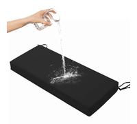 Cuscino per panca da esterno, spessore 8 cm, doppio bordo, antiscivolo e lavabile, per panche da giardino e altalene a 2/3 posti, nero, 100 x 50 x 8 cm