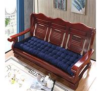Cuscino per panca da giardino, 100 x 120 cm, in morbido cotone, confortevole, per dondolo da 2 o 3 posti, 160 x 55 cm, ideale per la decorazione della casa e il relax, colore blu