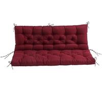 Cuscino Per Panca Da Giardino, Cuscino Per Dondolo 2 E 3 Posti Impermeabile, Set Seduta E Schienale Per Altalena Da Esterno Con Legature, Ideale Per Veranda, Esterno E Interno(Burgundy,100*100*10cm)