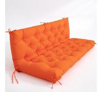 Cuscino Per Panca Da Giardino, Cuscino Per Dondolo 2 E 3 Posti Impermeabile, Set Seduta E Schienale Per Altalena Da Esterno Con Legature, Ideale Per Veranda, Esterno E Interno(Orange,150*100*10cm)