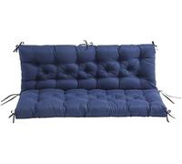 Cuscino Per Panca Da Giardino, Cuscino Per Dondolo 2 E 3 Posti Impermeabile, Set Seduta E Schienale Per Altalena Da Esterno Con Legature, Ideale Per Veranda, Esterno E Interno(Dark Blue,150*100*10cm)