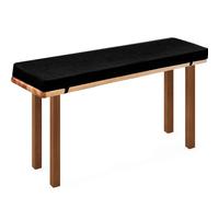 Cuscino per panca da giardino da esterno, 140 x 28 cm, antiscivolo, morbido, lavabile, per patio, balcone, uso interno/esterno, nero, adatto per 110 x 25, 120 x 30, 150 x 40, 220 x 25 cm