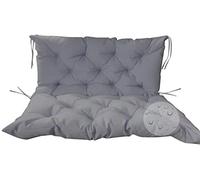 Cuscino per panca da giardino extra spesso, impermeabile, con schienale, antiscivolo, per prato e portico, 150 x 100 x 10 cm, tappetino di ricambio grigio