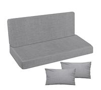 Cuscino per panca da giardino, impermeabile, 100x50x50 cm, per mobili da giardino, per pallet, per esterni e patio, con schienale Glatt Flax [133]