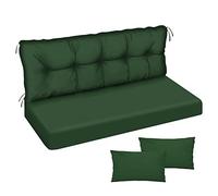 Cuscino per panca da giardino, impermeabile, 150x50x50 cm, per mobili da giardino, per pallet, per esterni e patio, con schienale Glatt-Pik Green [133]