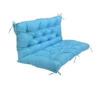 Cuscino per Panca da Giardino Impermeabile 2 Posti con Schienale, 10 cm di Spessore Comodo, Cuscino per Mobili Reclinabili, Patio, Portico, Sedie da Giardino Peacock Blue