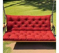 Cuscino per panca da giardino, impermeabile, con schienale, comodo, antiscivolo, per 2-3 persone (100 x 100 x 10 cm, rosso)
