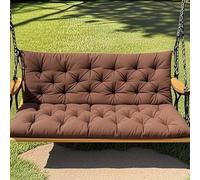Cuscino per panca da giardino, impermeabile, con schienale, comodo, antiscivolo, per 2-3 persone (120 x 100 x 10 cm, marrone)