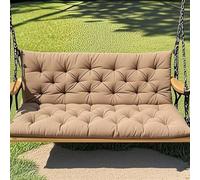 Cuscino per panca da giardino, impermeabile, con schienale, comodo, antiscivolo, per 2-3 persone (150 x 100 x 10 cm, cachi)