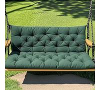 Cuscino per panca da giardino, impermeabile, con schienale, comodo, antiscivolo, per 2-3 posti, 100 x 100 x 10 cm, verde