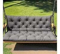 Cuscino per panca da giardino, impermeabile, per dondolo con schienale, comodo cuscino antiscivolo, per 2-3 persone (150 x 100 x 10 cm, grigio)