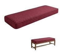 Cuscino per panca da interno, 182 x 40 cm, lavabile, antiscivolo, con lacci e copertura rimovibile, per sala da pranzo, veranda, ottomana, fango, rosso scuro