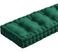 Cuscino per Panca da Interno/Esterno Cuscino per Pavimento Francese con Manico 80x40 100x40 140x40 110x45 120x40 per Panchina per Divano Davanzale Patio(Dark Green,70x30x10cm)