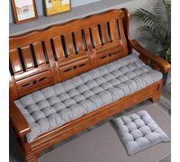 Cuscino per panca in cotone spesso, 8 cm, per divano a 2/3 posti, colore grigio, per interni ed esterni e morbido cuscino in pelliccia (140 x 50 cm), ideale per patio, giardino e decorazione per la