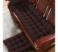 Cuscino per panca in cotone, spessore 8 cm, per 2/3 posti, con laccetti, morbido, per interni ed esterni, per dondolo da giardino, ufficio, sala da pranzo e casa, 100 x 50 cm, colore: caffè