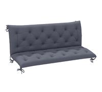 Cuscino per panca Outsunny, materasso per seduta e schienale, per panca da giardino, cuscino per divano a 3 posti, grande comfort, 98x8 cm, Grigio