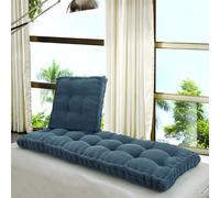 Cuscino per panca rettangolare, 55 x 55 cm, spessore 10 cm, per panche a 1/2/3 posti, colore blu, cuscino rettangolare per sedia da giardino, ideale per uso interno ed esterno