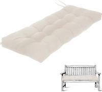Cuscino per panca trapuntato, per mobili da interni ed esterni, cuscino antiscivolo, per dondolo o pianoforte, per finestra a golfo/divano/patio, colore beige, 110 x 45 cm