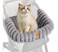 Cuscino per passeggino per animali domestici, lavabile in peluche, coperta calda - Cuscino ergonomico per carrello per animali domestici con fibbia magnetica - per viaggi, gatti, esterni, casa