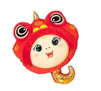 Cuscino per pisolino in peluche, cuscino scaldamani in peluche - Peluche a mano Muff Anno del Serpente, cuscino di sostegno per la vita per biblioteca, cuscino coccolone per adulti
