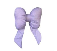 Cuscino per poggiatesta auto in cotone e lino, con forma sagomata e dettaglio con papillon, per supporto cervicale nella maggior parte dei sedili (viola)