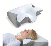 Cuscino per russare per apnea notturna, cuscino cervicale ergonomico in memory foam con copertura traspirante per chi dorme sul fianco, schiena e stomaco, segreto per dormire meglio
