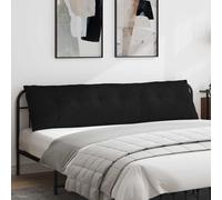 Cuscino per Schiena Nero 200 x 19 x 50 cm Tessuto