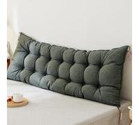 Cuscino per schienale a letto triangolare, cuscino ergonomico di supporto lombare Cuscino per la lettura, coperchio morbido in pile con tasca laterale, supporto per la testata comoda per il divano del