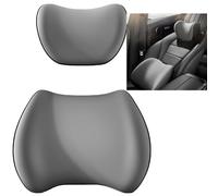 Cuscino per Schienale E Collo per Auto, Confezione da 2 Cuscini Ergonomici per La Testa E Il Supporto Lombare per Auto, Cuscino per La Schiena E Cuscino(Grey)